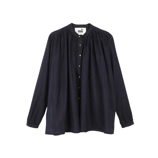 【mii】blend cotton-silk shirt_marine
