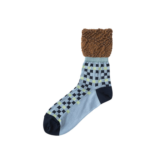 【TRICOTE】FLARE RIM CHECK SOCKS