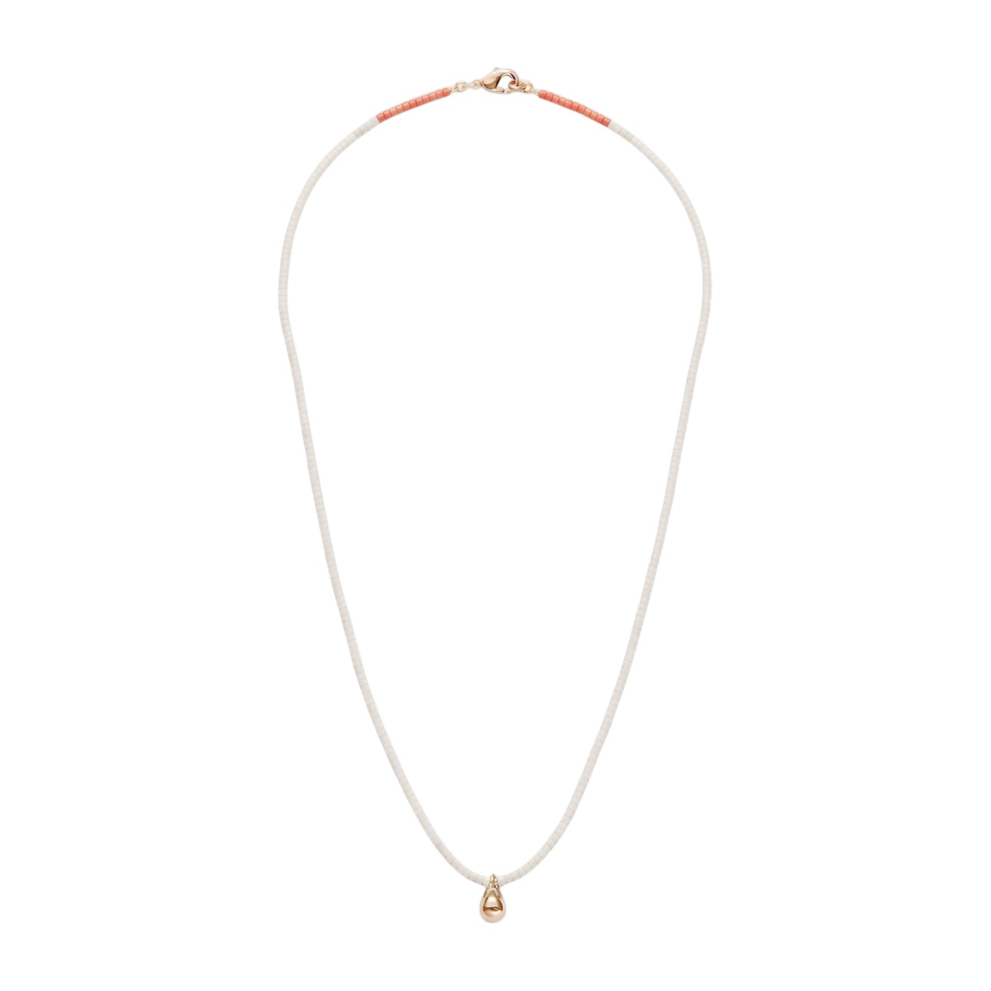 【helena rohner】miyuki beads necklace with tiny gold plated brass drop_crystal