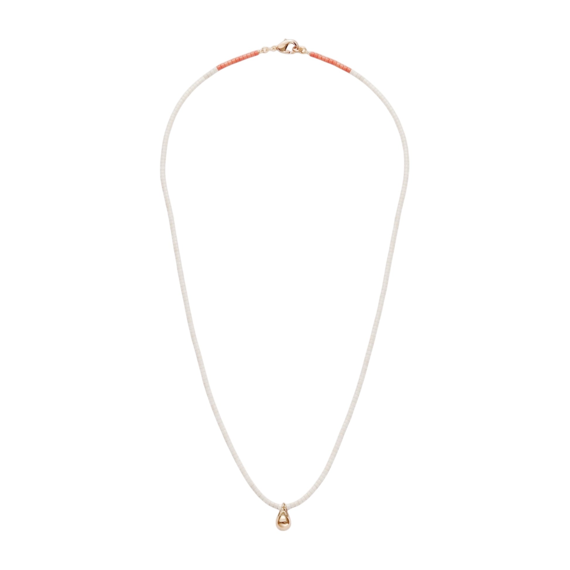 【helena rohner】miyuki beads necklace with tiny gold plated brass drop_crystal