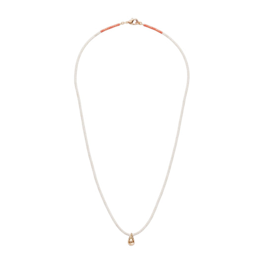 【helena rohner】miyuki beads necklace with tiny gold plated brass drop_crystal
