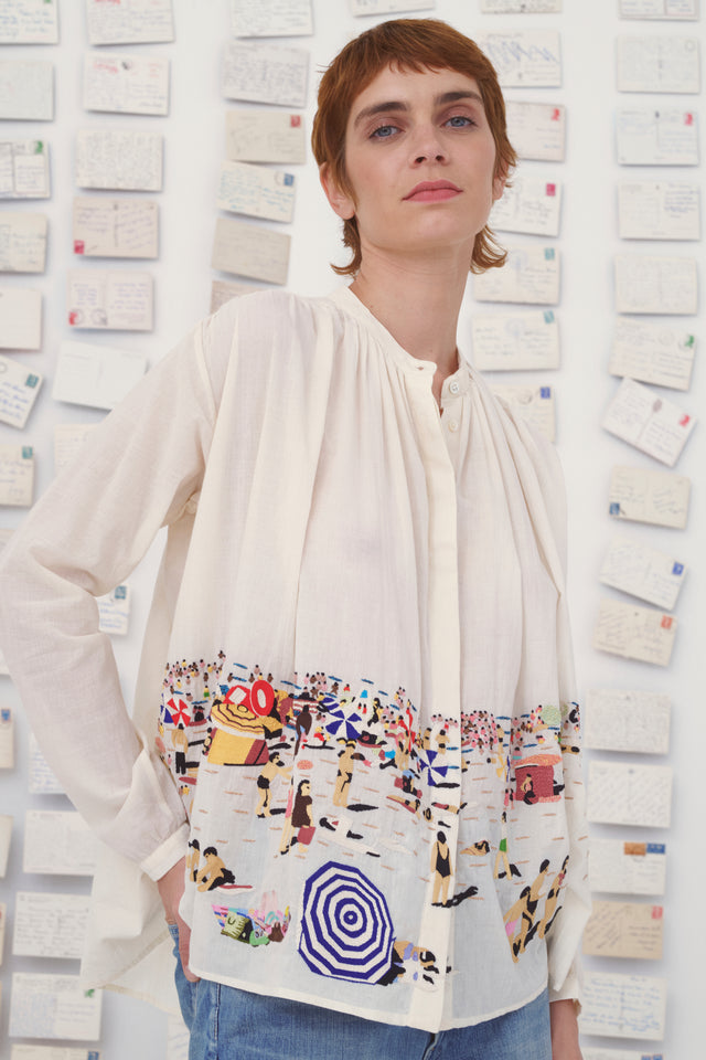 【Mii Collection】hand embroidered shirt/57