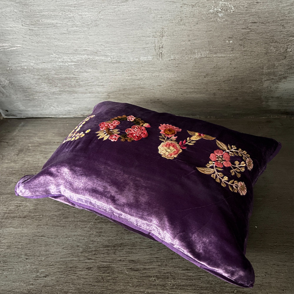 【Anke Drechsel】シルクベルベット クッションカバーLove Violet cushion 30x40