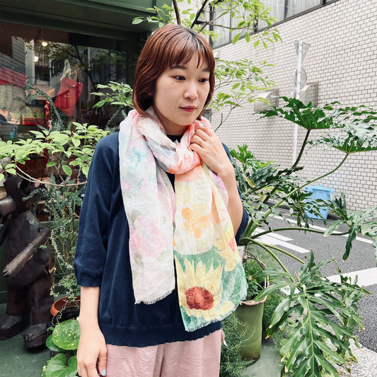 【Sayoko.M】ストール Garden pink