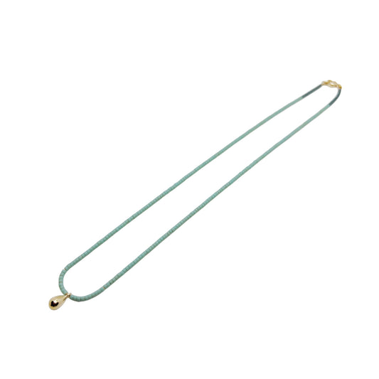 【helena rohner】miyuki beads necklace with tiny gold plated brass drop_mint