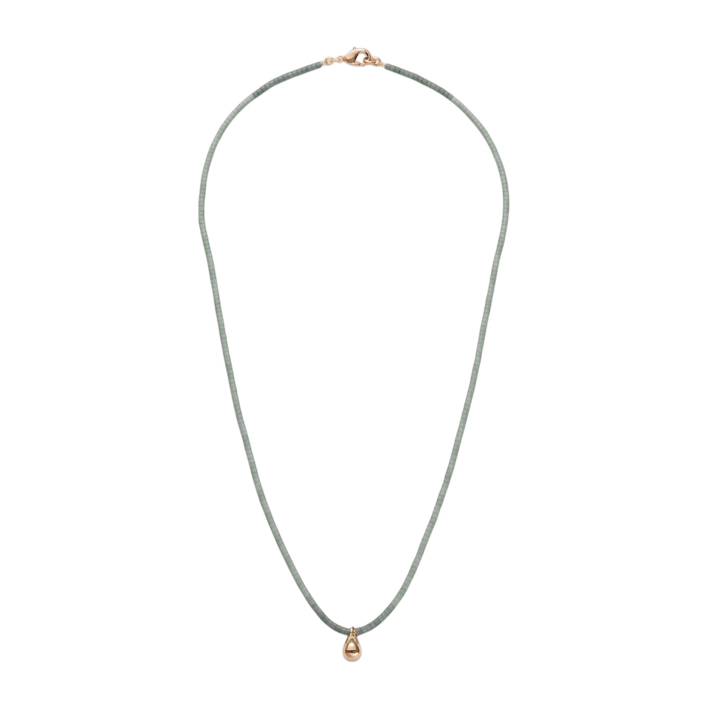 【helena rohner】miyuki beads necklace with tiny gold plated brass drop_mint