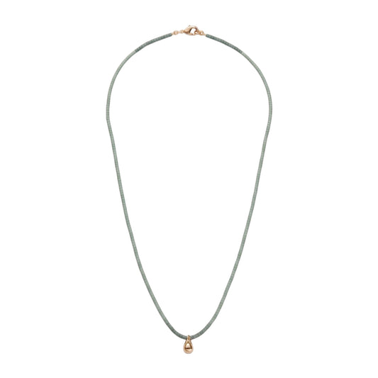 【helena rohner】miyuki beads necklace with tiny gold plated brass drop_mint