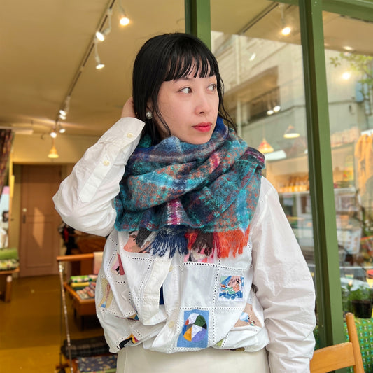 【Sayoko.M】cape shirring M03 blue