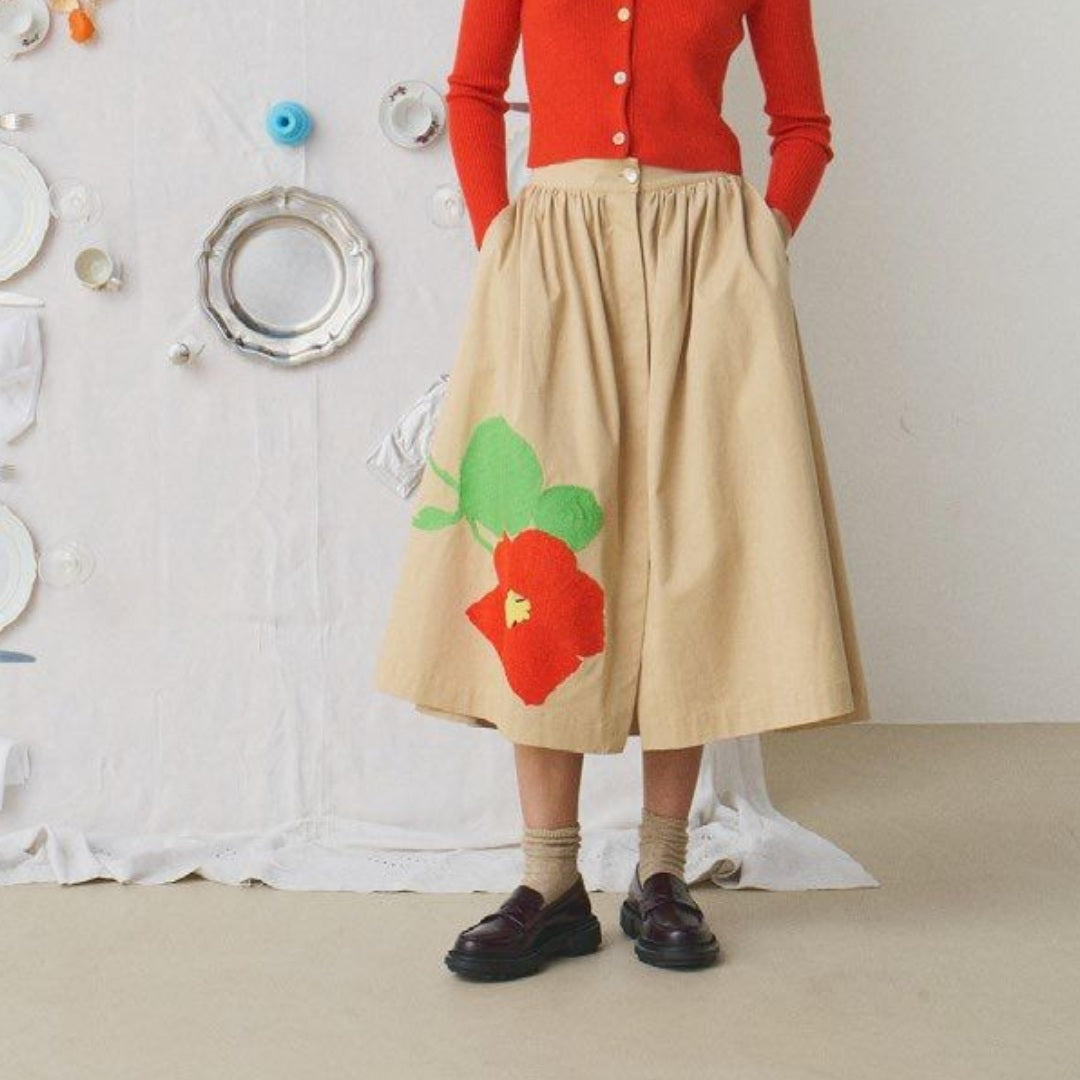 【Mii Collection】Hand Embroidered Skirt #06