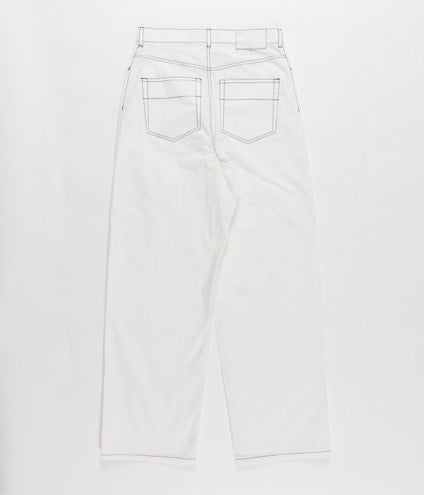 【LA FETICHE】white contrast stitch boyfriend jean