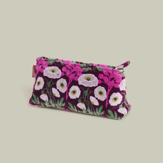 【Les Touristes】Velvet Pencil Case_poppy-fig