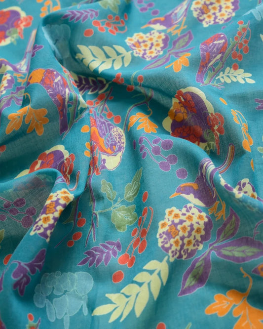 【Les Touristes】Square Scarf_teal blue