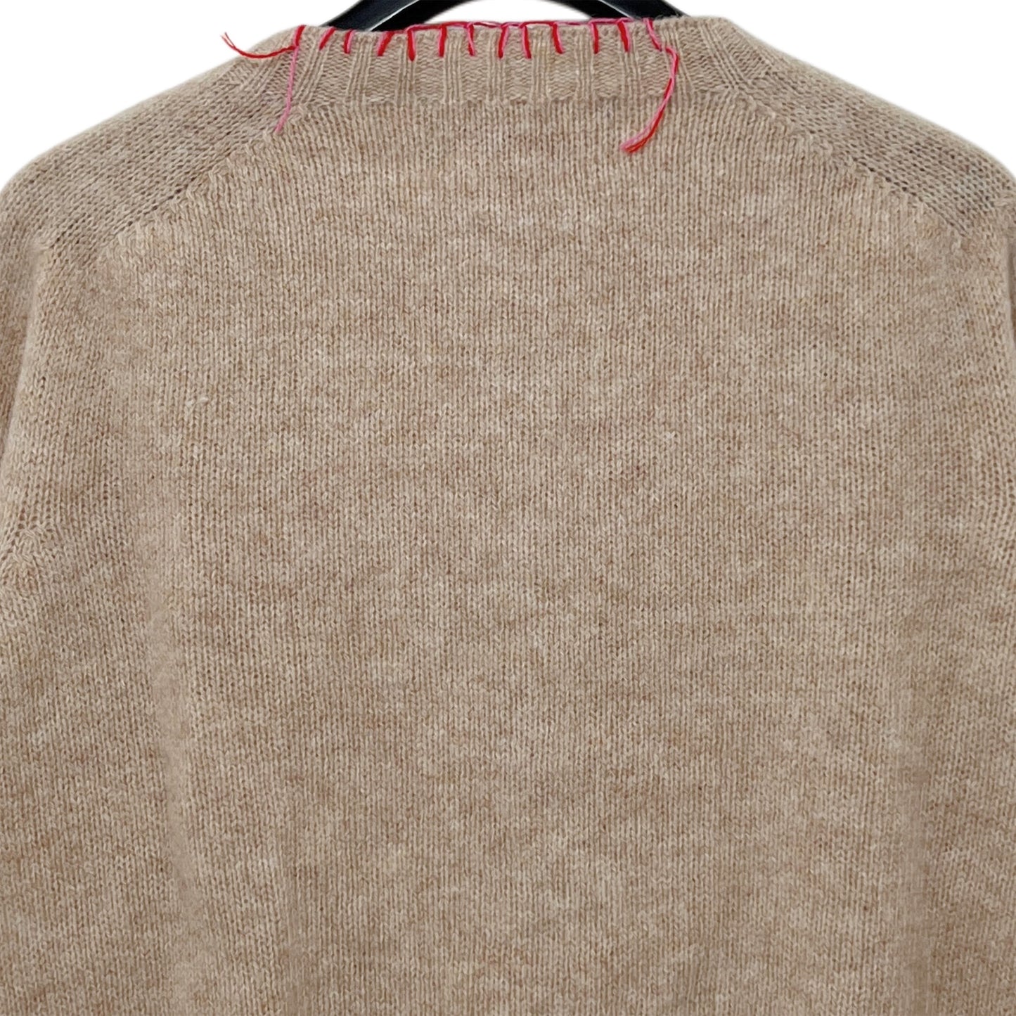 【LA FETICHE】Embellished Crew Neck Shetland Cardigan / oatmeal