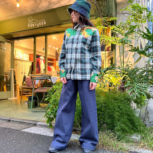 【La Prestic Ouiston】western-style fitted shirt with front & back yoke