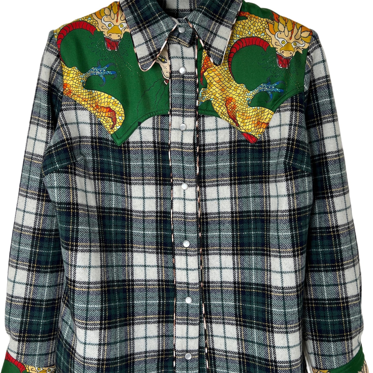 【La Prestic Ouiston】western-style fitted shirt with front & back yoke