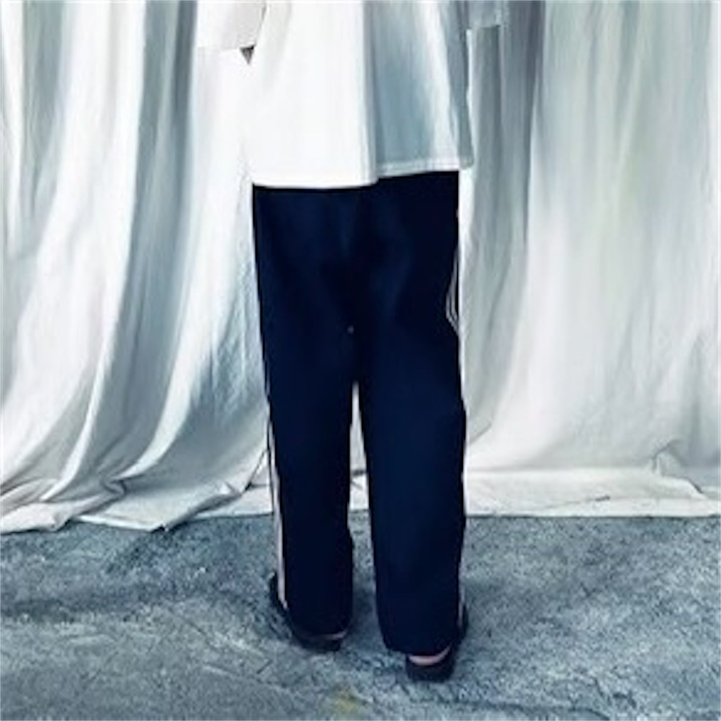 【ohta】navy line pants pt-54N