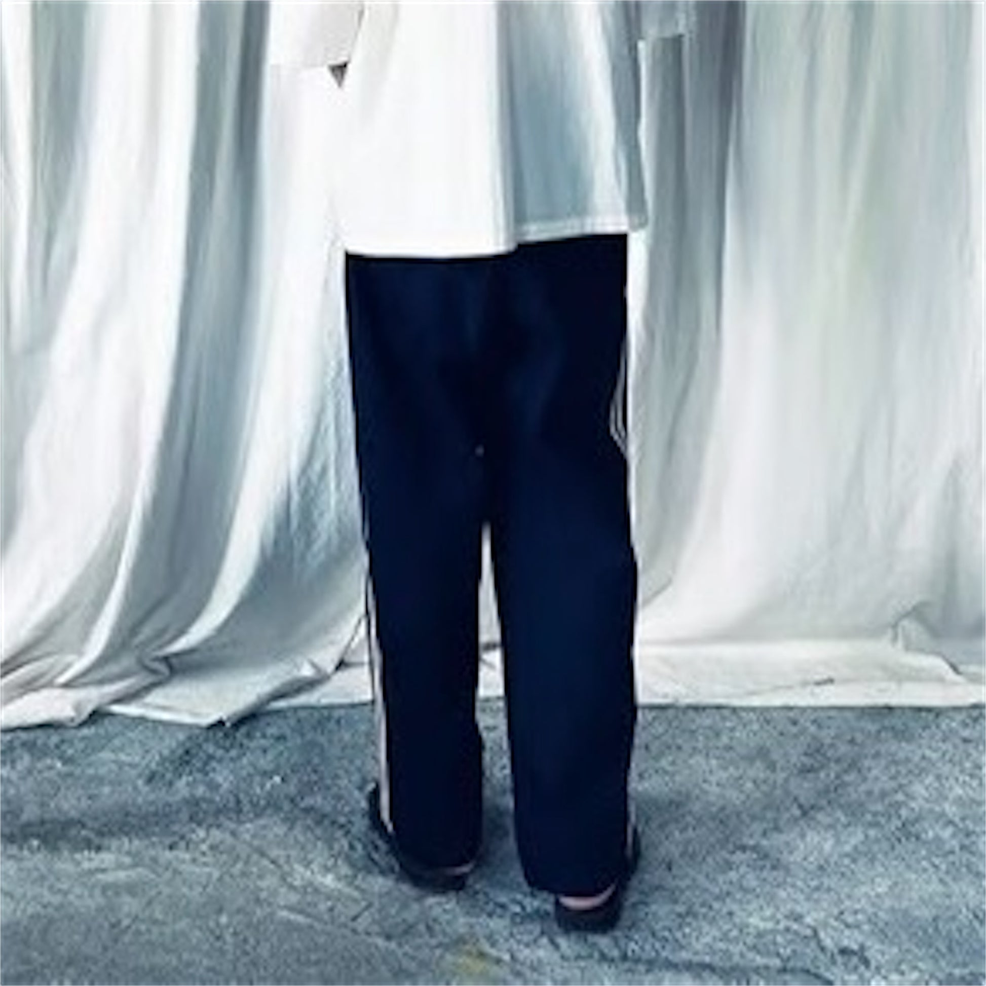 【ohta】navy line pants pt-54N