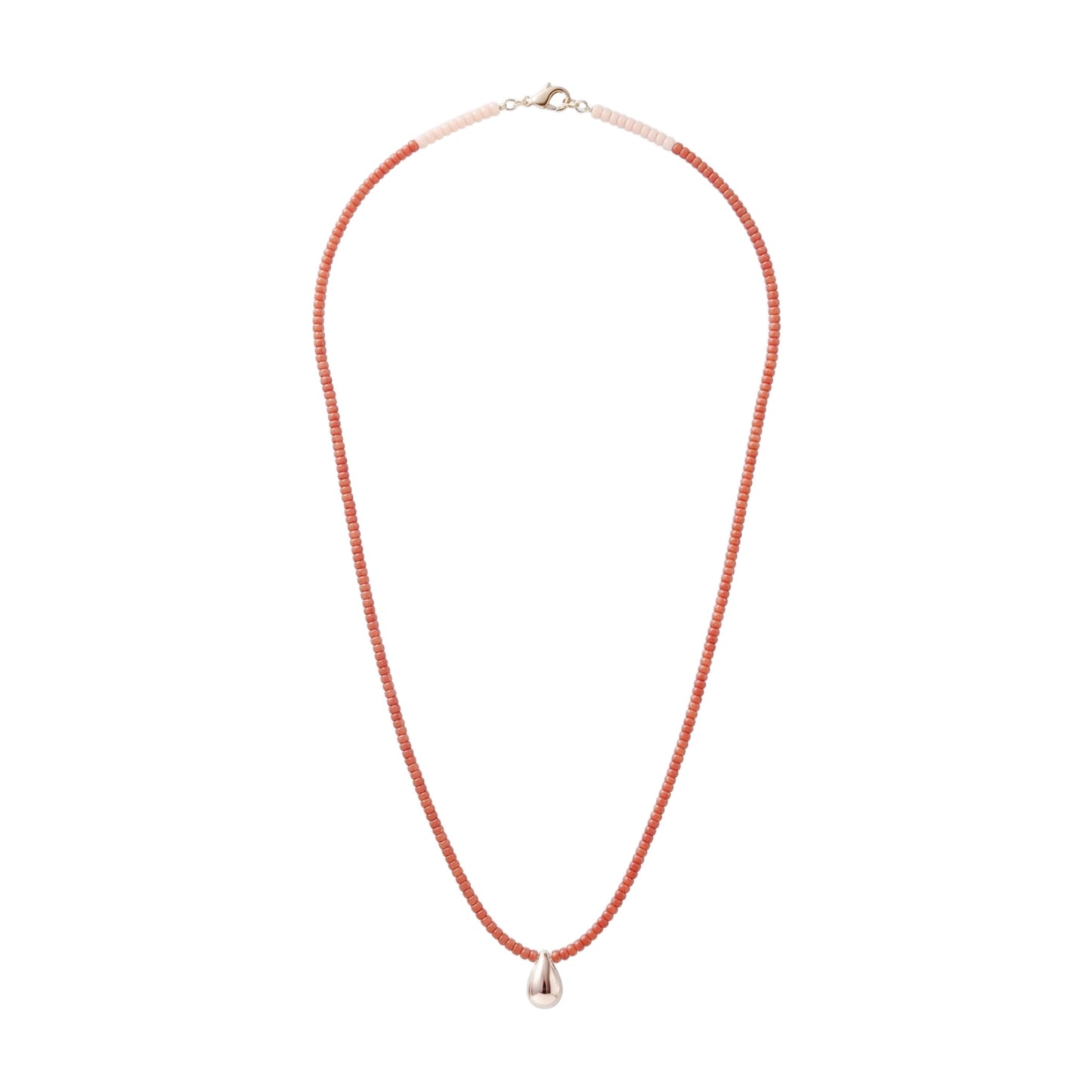 【helena rohner】miyuki beads necklace with tiny gold plated brass drop_paprika