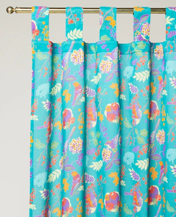【Les Touristes】Curtain_birdy teal