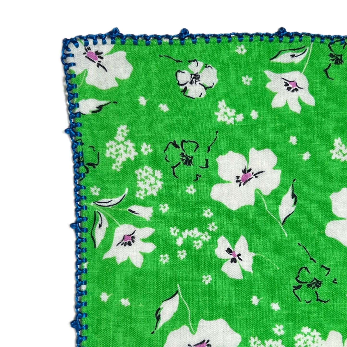 【Leo Atlante】刺繍パッチワークテーブルクロス 135x135 cm flowers+faux-uni+plain_grass