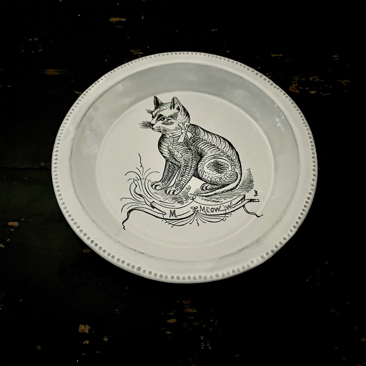 【Astier de Villatte】Scenario Cat Soup Plate