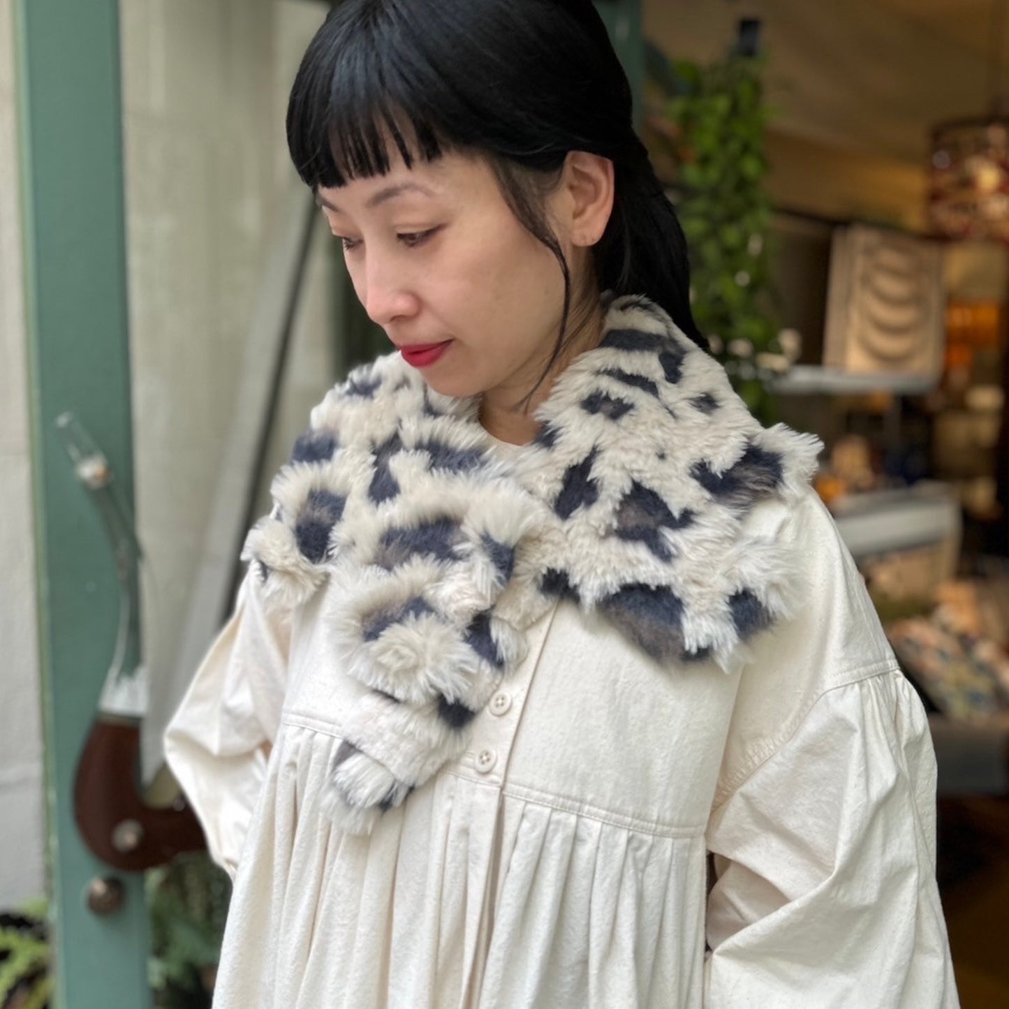 【Sayoko.M】ストール border cat 3 beige