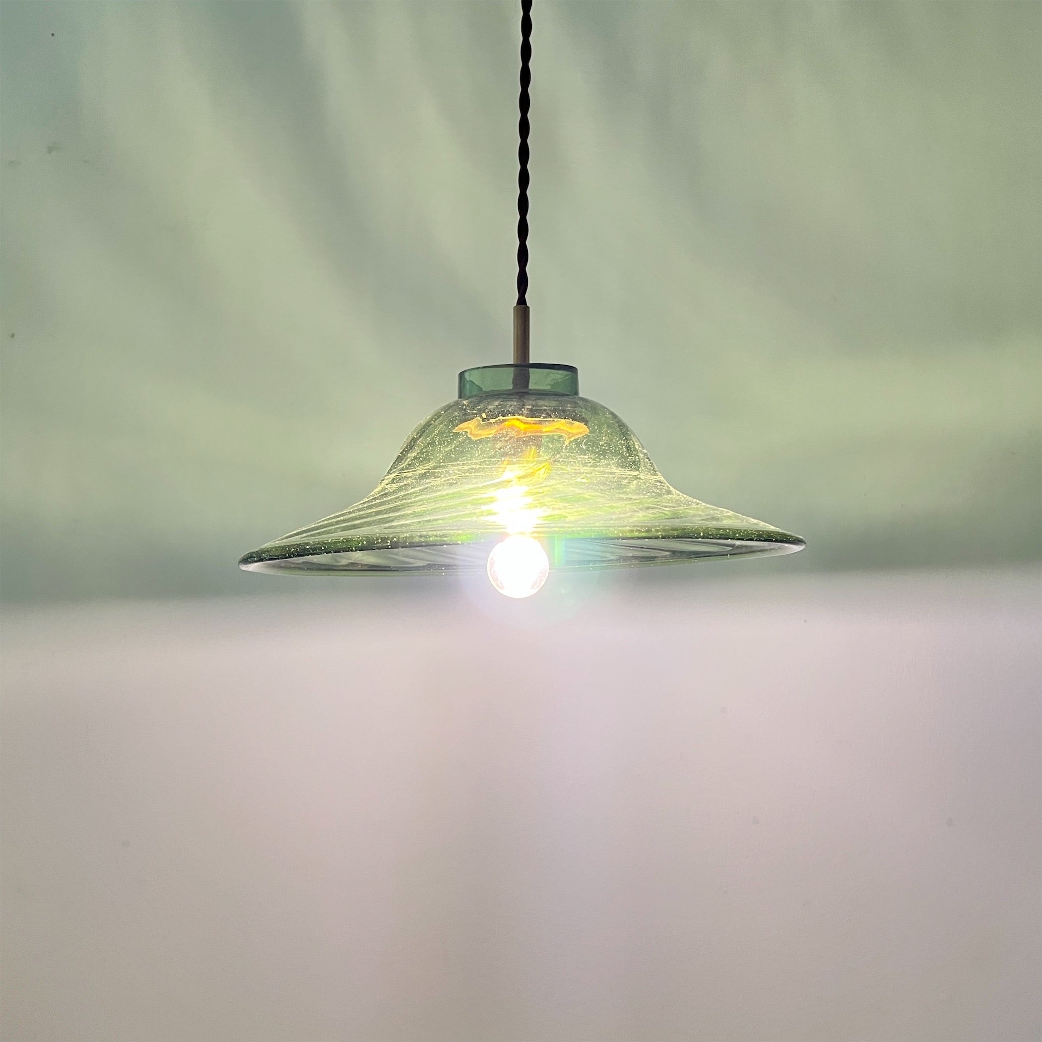 La Soufflerie】ランプシェード Suspension Calotte Vert Fume