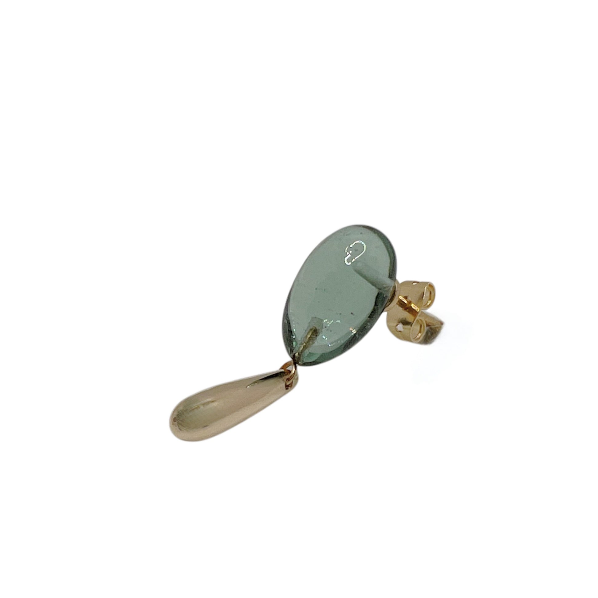 【helena rohner】glass earrings with gold plated brass drops
