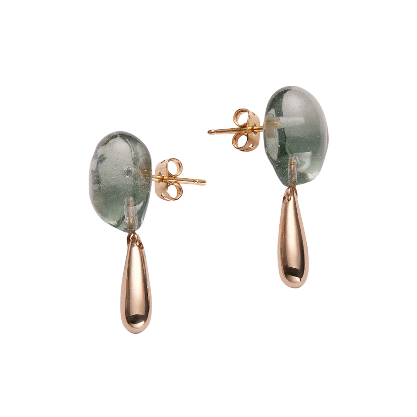 【helena rohner】glass earrings with gold plated brass drops