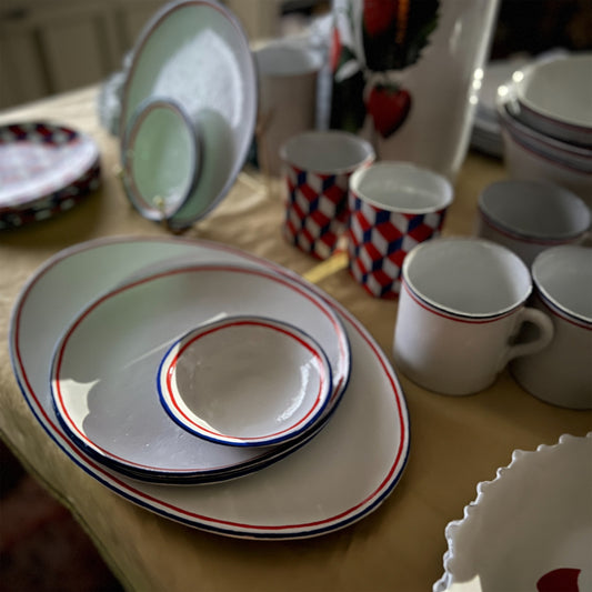 【Astier de Villatte】Large Tricolore Salad Bowl