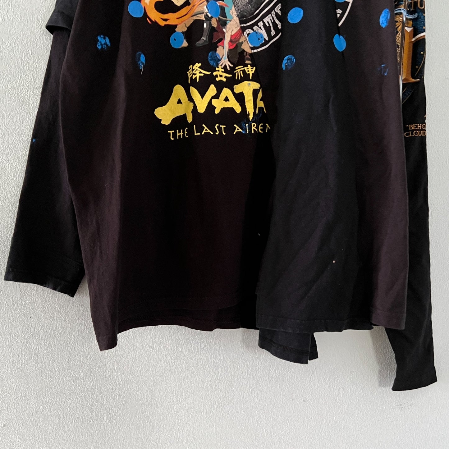 【nisai】古着解体再構築の黒と水玉のロンT R019