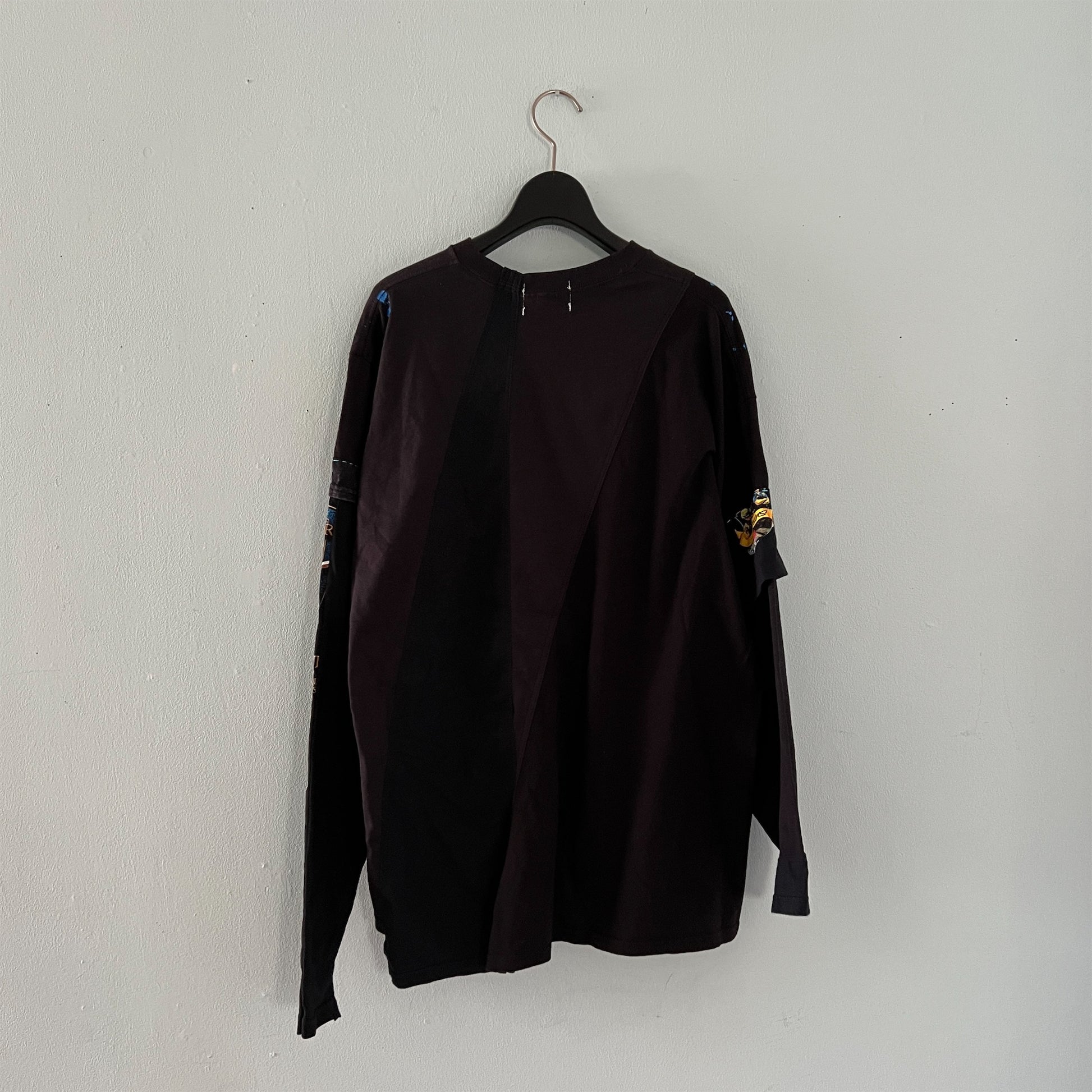 【nisai】古着解体再構築の黒と水玉のロンT R019