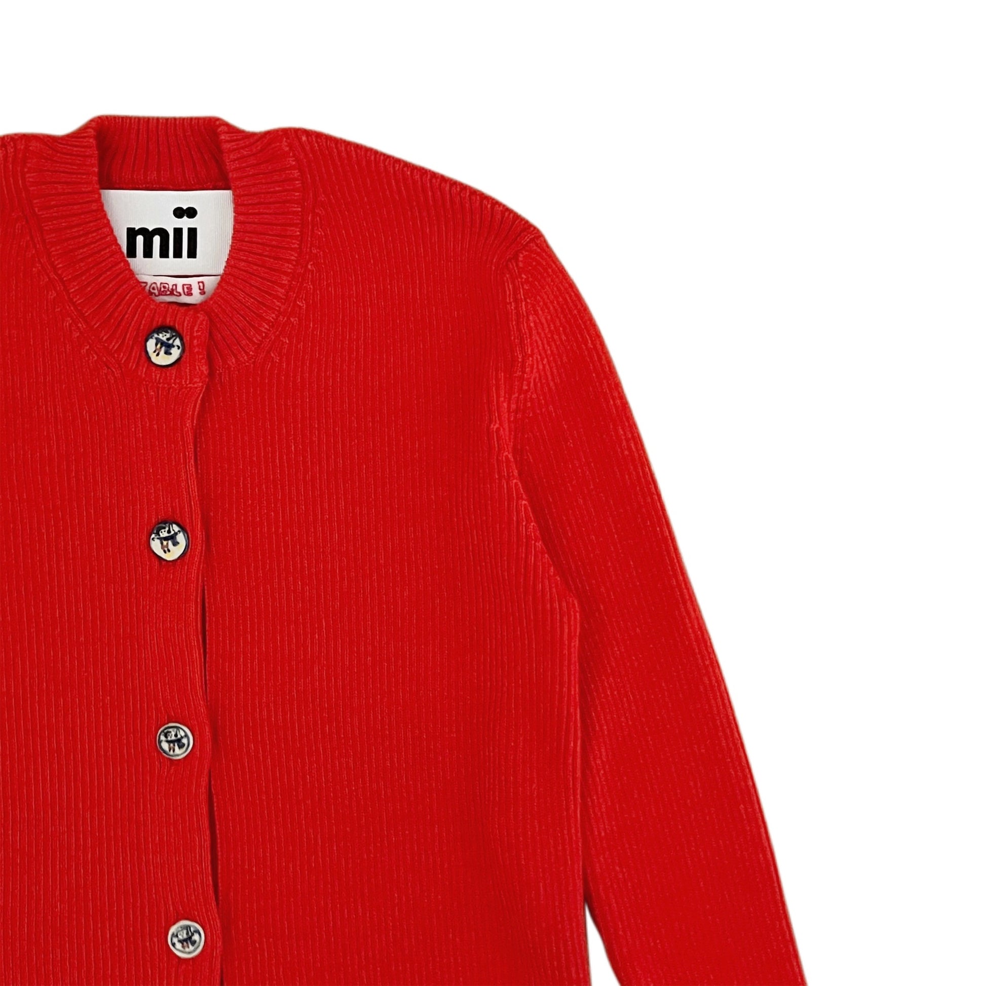 【Mii Collection】Knitted Fitted Cardigan With Ceramic Buttons #103
