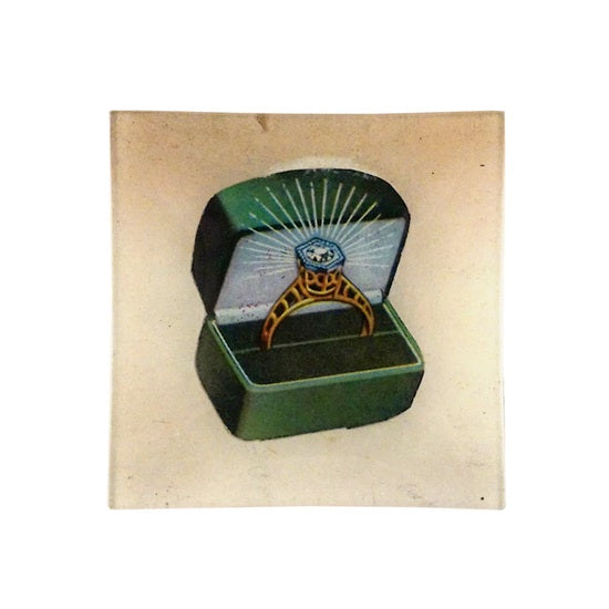 【JOHN DERIAN】デコパージュプレートGreen Velvet Ring Box