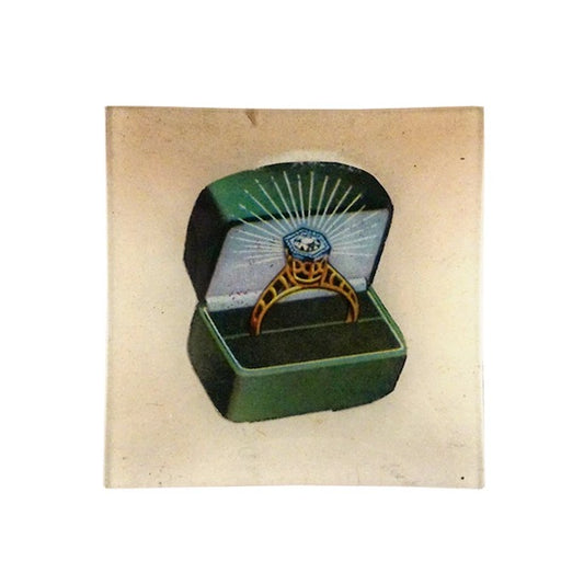 【JOHN DERIAN】デコパージュプレートGreen Velvet Ring Box