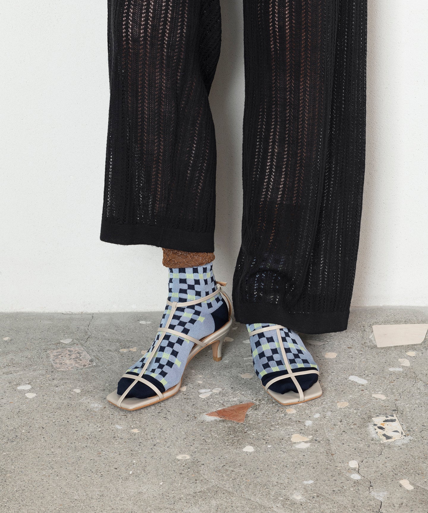 【TRICOTE】FLARE RIM CHECK SOCKS