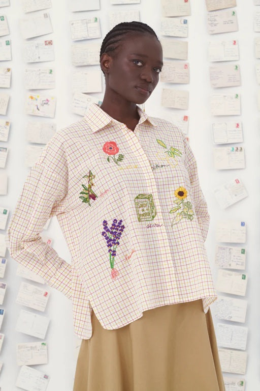 【Mii Collection】hand embroidered cotton shirt/85