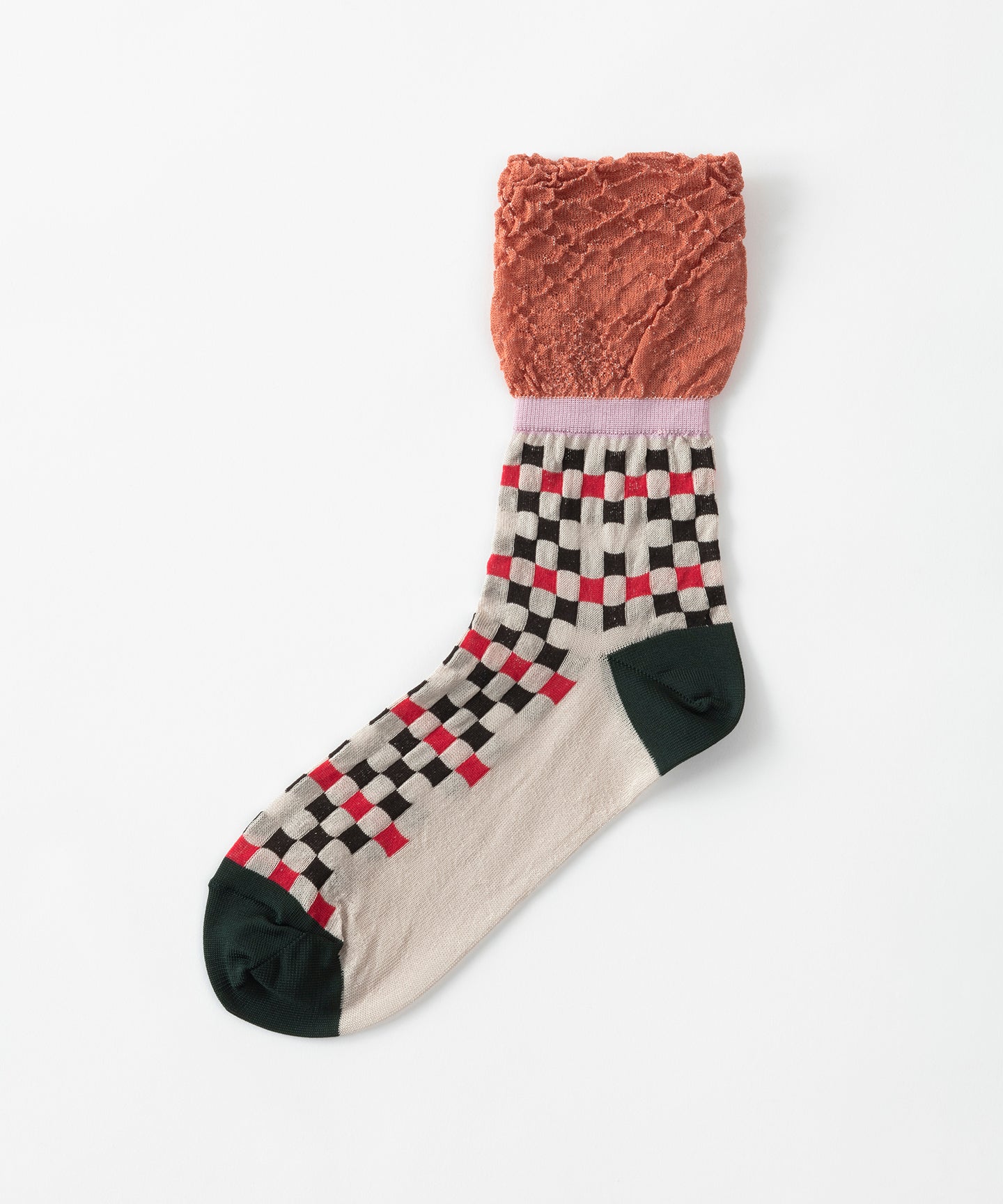 【TRICOTE】FLARE RIM CHECK SOCKS