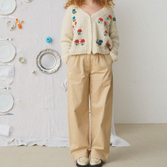 【Mii Collection】Plain Woven Loose Fit Pant #111