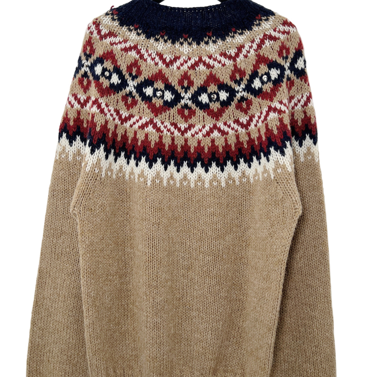 【LA FETICHE】Chunky Fairisle Sweater W/Stud