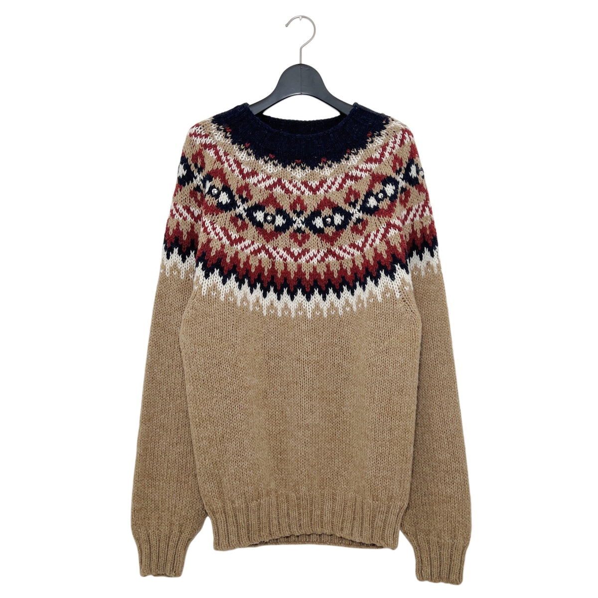 【LA FETICHE】Chunky Fairisle Sweater W/Stud