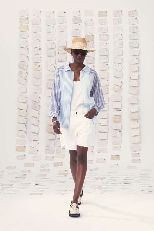 【Mii Collection】hand woven cottonsilk pathwork shirt/29