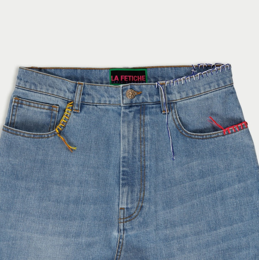 【LA FETICHE】stonewashed boyfriend jean s