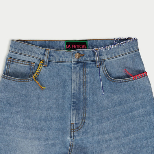 【LA FETICHE】stonewashed boyfriend jean s