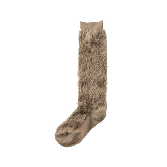 【TRICOTE】FAKE FUR HIGH SOCKS