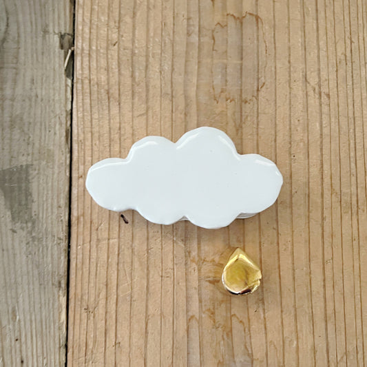 【MV% ceramics design】Nuvola media con goccia oro（雲と雫）