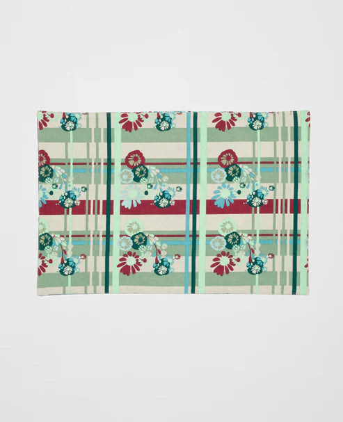 【Les Touristes】TABLE MAT_dundee sauge / cosmos teal