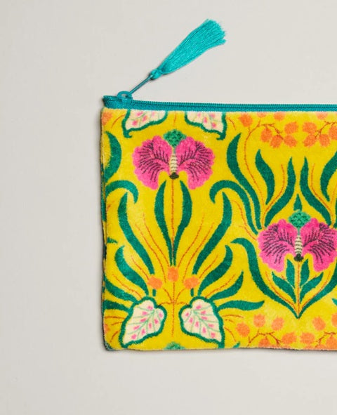 【Les Touristes】MEDIUM FLAT ZIP PURSE_muguet yellow