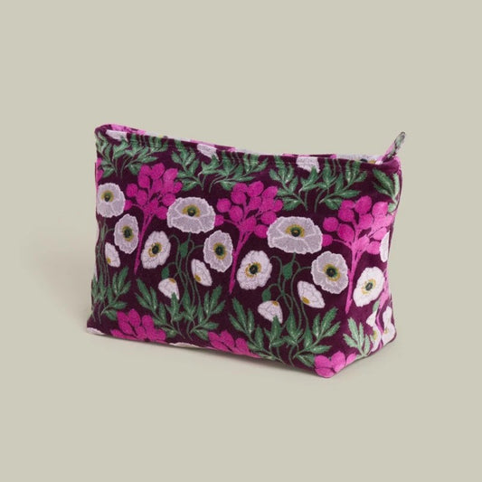 【Les Touristes】Velvet Wash Bag XL pouch_poppy-fig