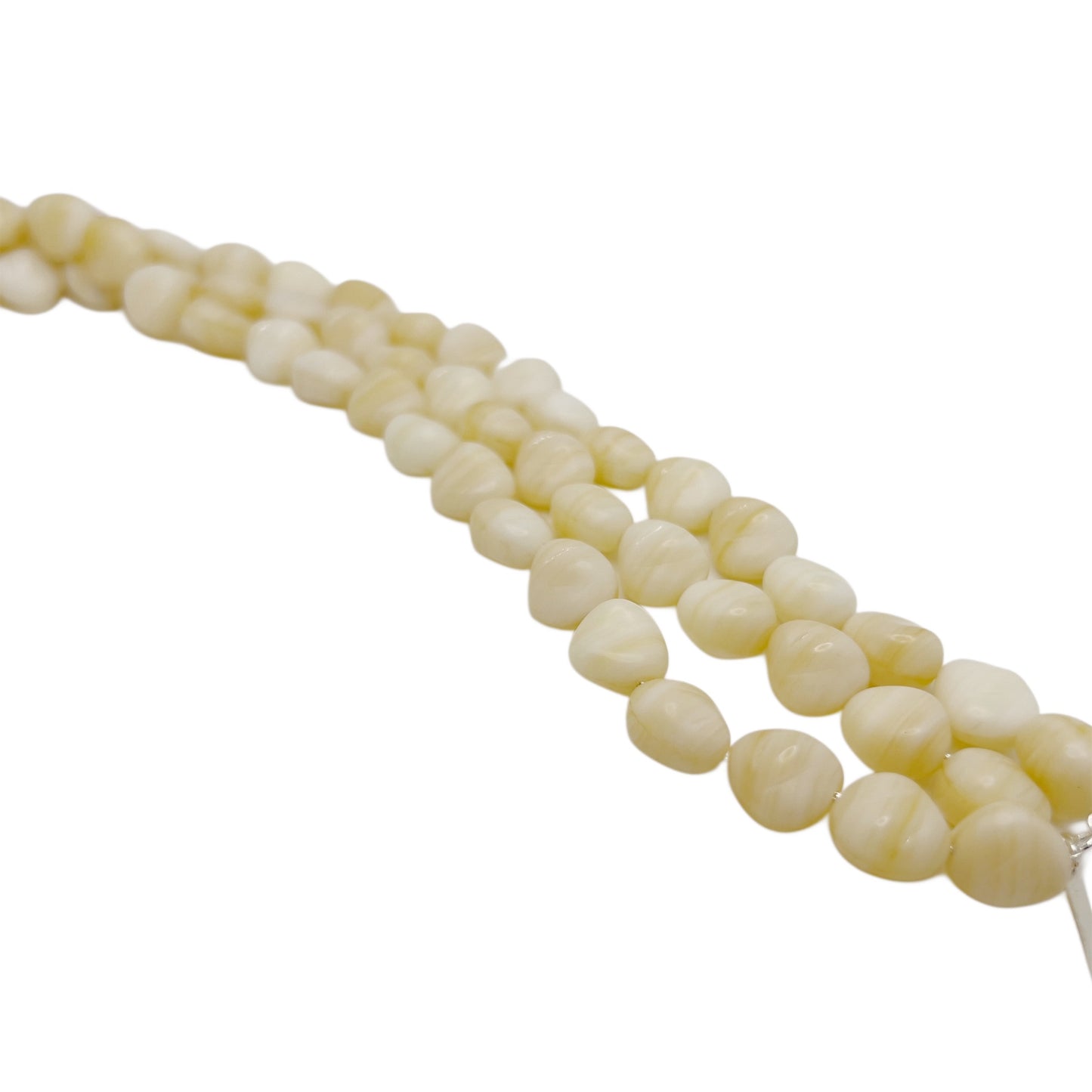 【Helena Rohner】triple glass beads necklace with silver chain